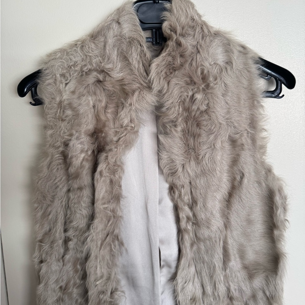Zara Real Fur Vest in Beige - Picture 6 of 8